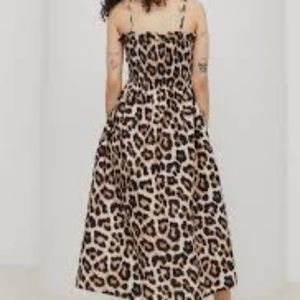 H&M leopard print linen dress size small